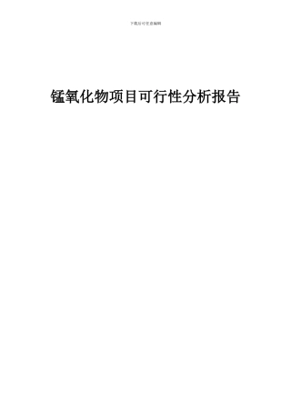2024年锰氧化物项目可行性分析报告
