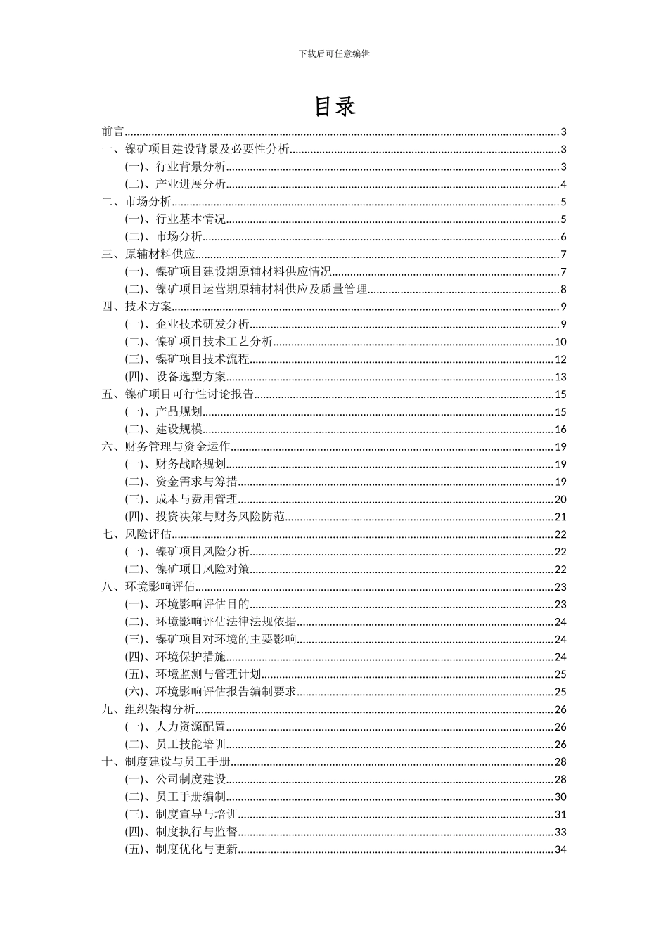2024年镍矿项目投资分析及可行性报告_第2页