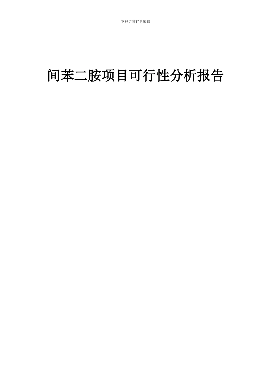 2024年间苯二胺项目可行性分析报告_第1页