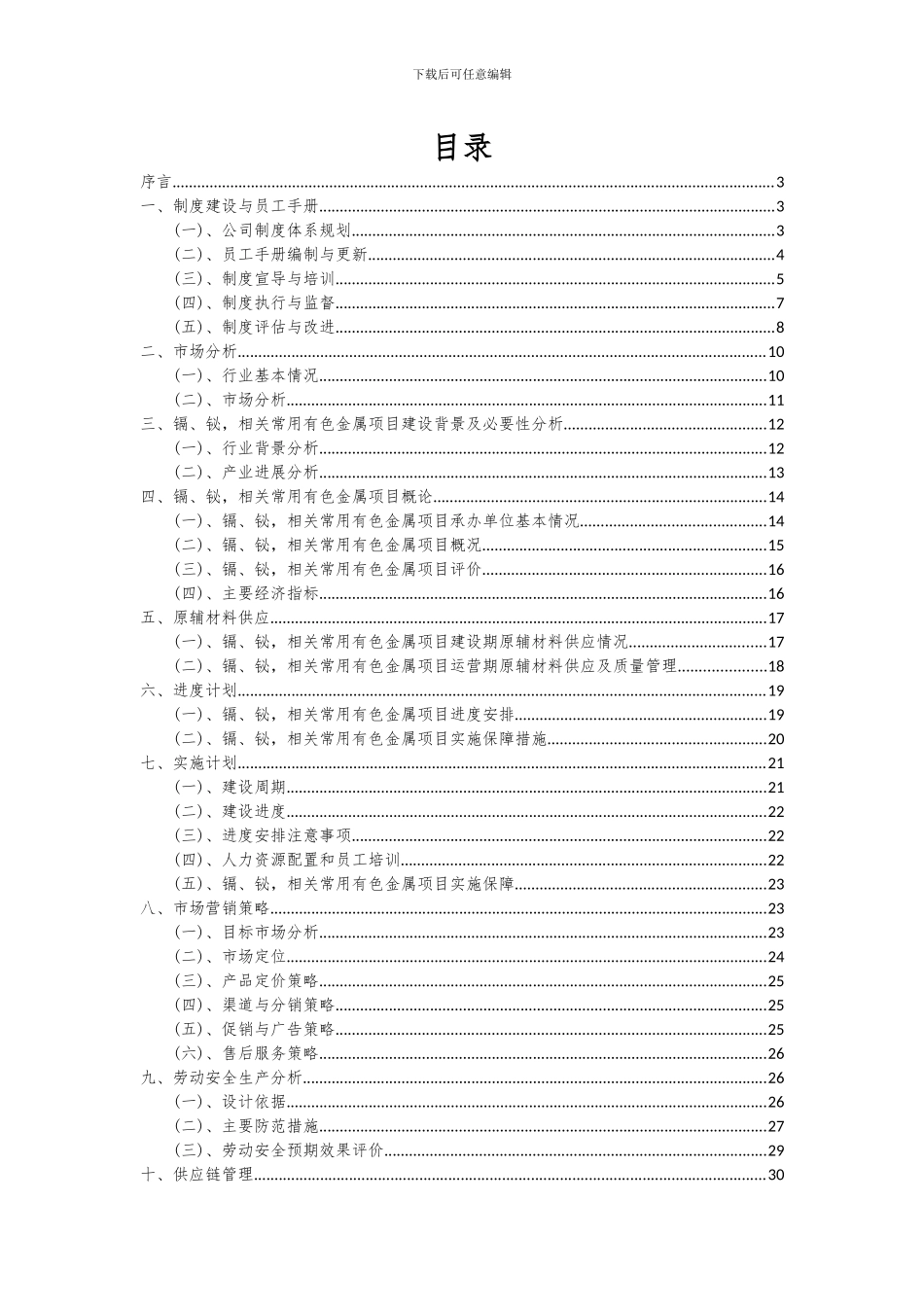 2024年镉、铋-相关常用有色金属项目可行性分析报告_第2页