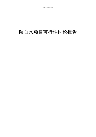 2024年防白水项目可行性研究报告