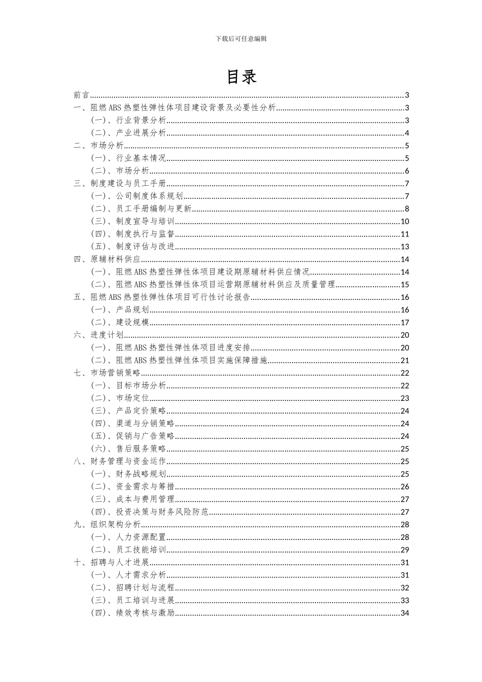 2024年阻燃ABS热塑性弹性体项目可行性分析报告_第2页