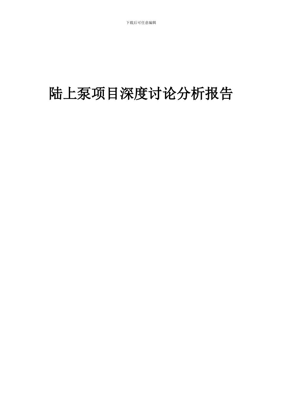 2024年陆上泵项目深度研究分析报告_第1页