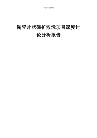 2024年陶瓷片状磷扩散沅项目深度研究分析报告