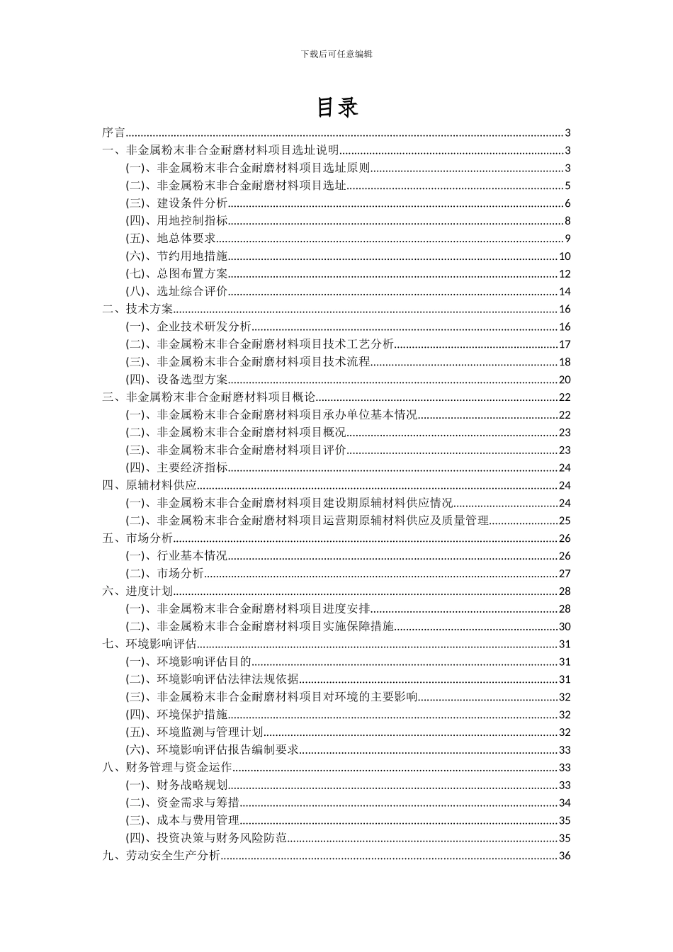 2024年非金属粉末非合金耐磨材料项目可行性分析报告_第2页