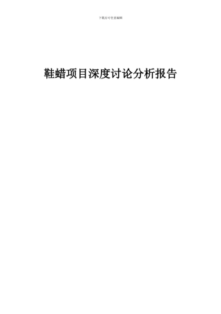 2024年鞋蜡项目深度研究分析报告