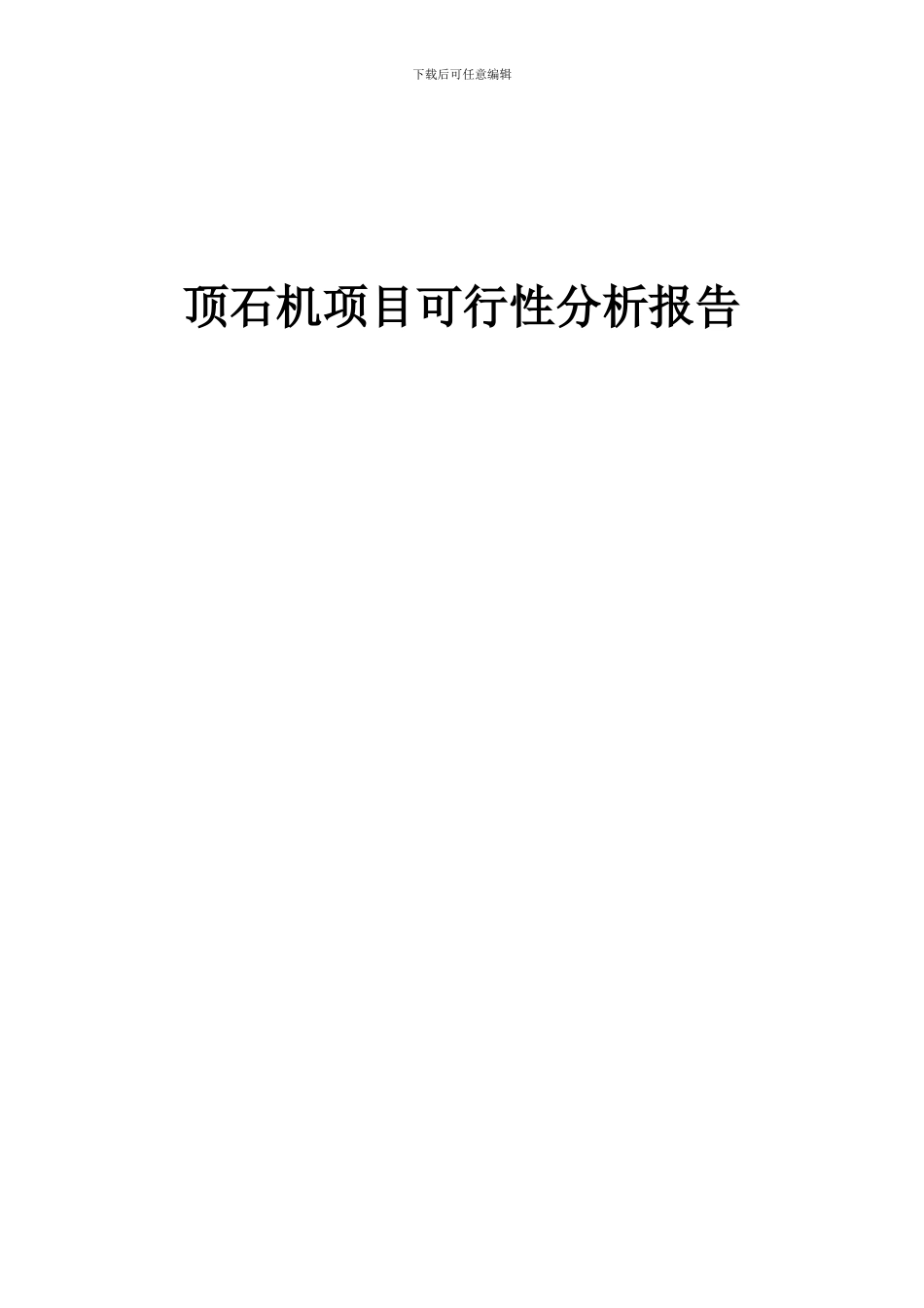 2024年顶石机项目可行性分析报告_第1页