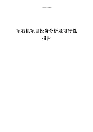 2024年顶石机项目投资分析及可行性报告