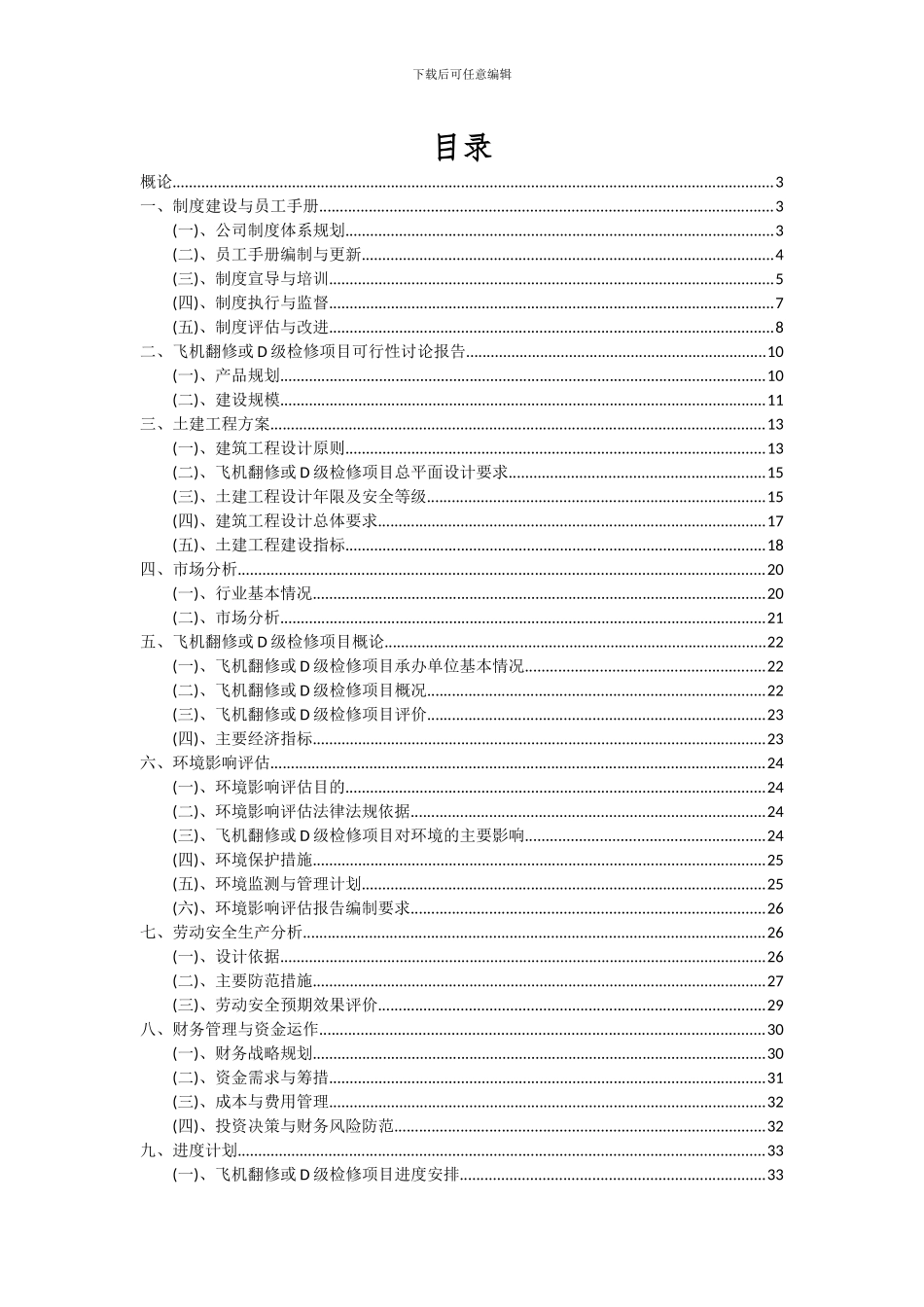 2024年飞机翻修或D级检修项目可行性分析报告_第2页