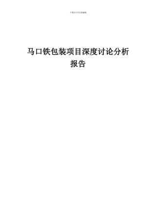 2024年马口铁包装项目深度研究分析报告