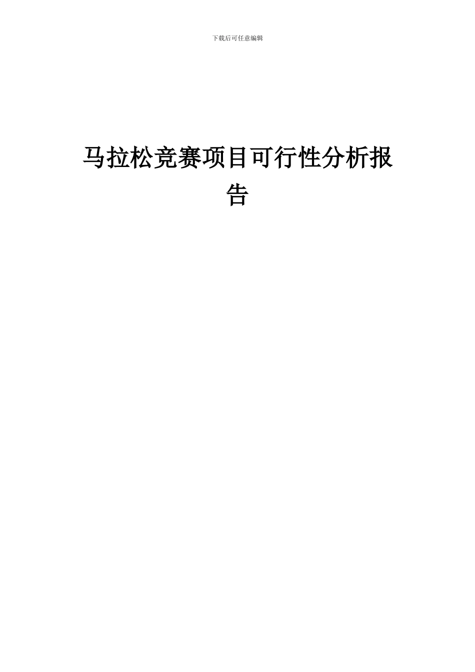 2024年马拉松比赛项目可行性分析报告_第1页