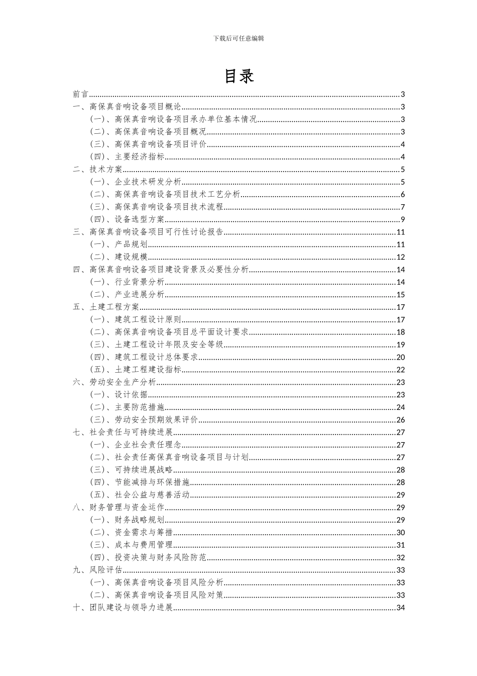2024年高保真音响设备项目可行性分析报告_第2页
