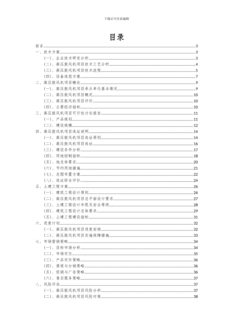 2024年高压鼓风机项目可行性分析报告_第2页