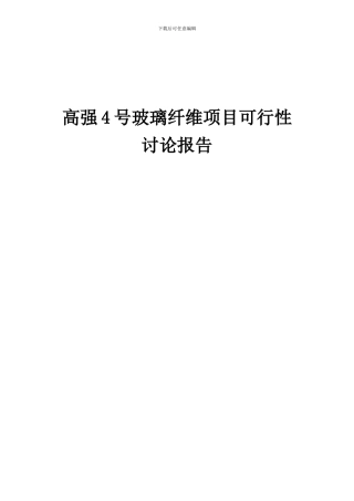 2024年高强4号玻璃纤维项目可行性研究报告