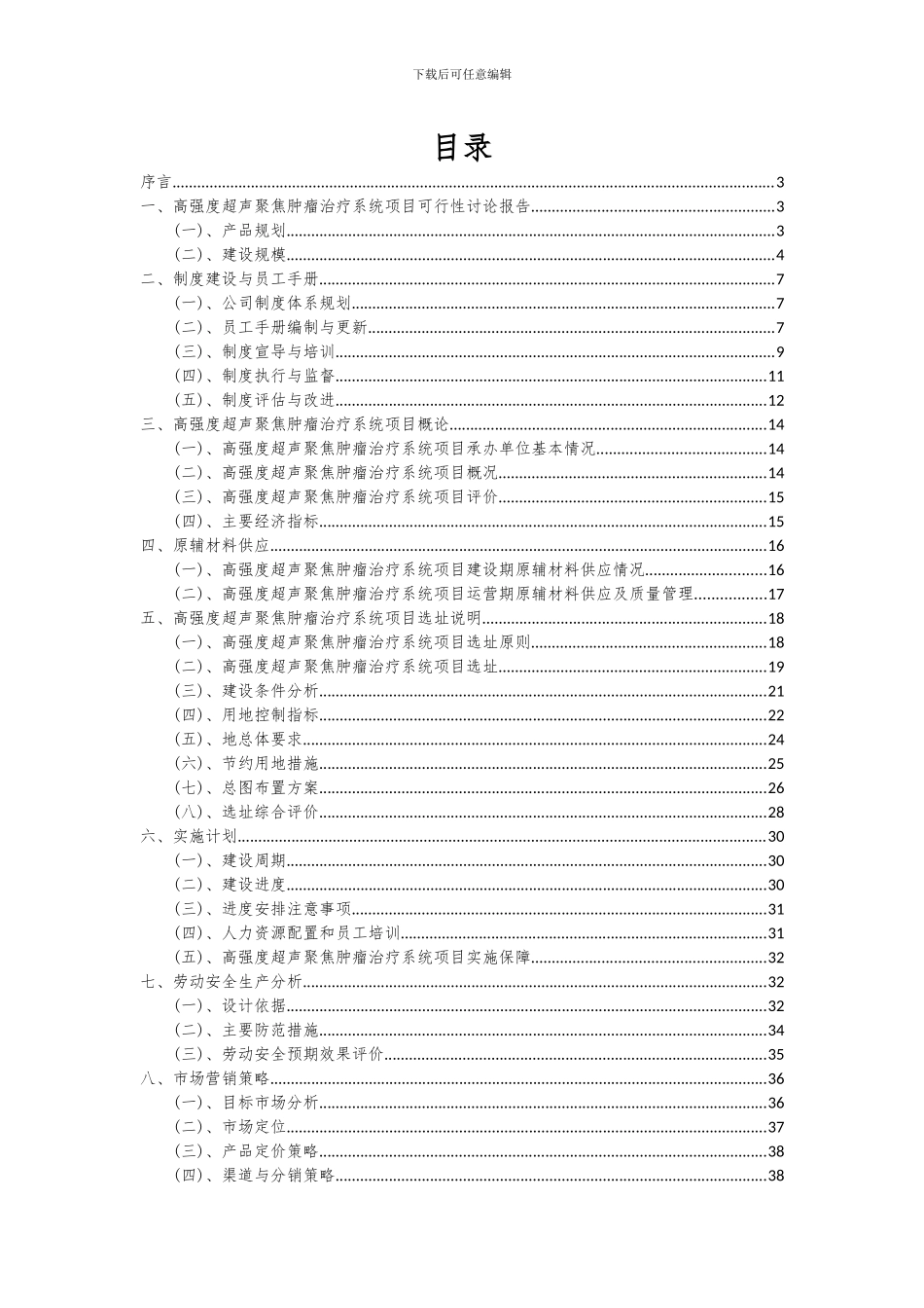 2024年高强度超声聚焦肿瘤治疗系统项目可行性研究报告_第2页