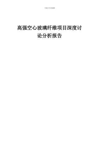 2024年高强空心玻璃纤维项目深度研究分析报告
