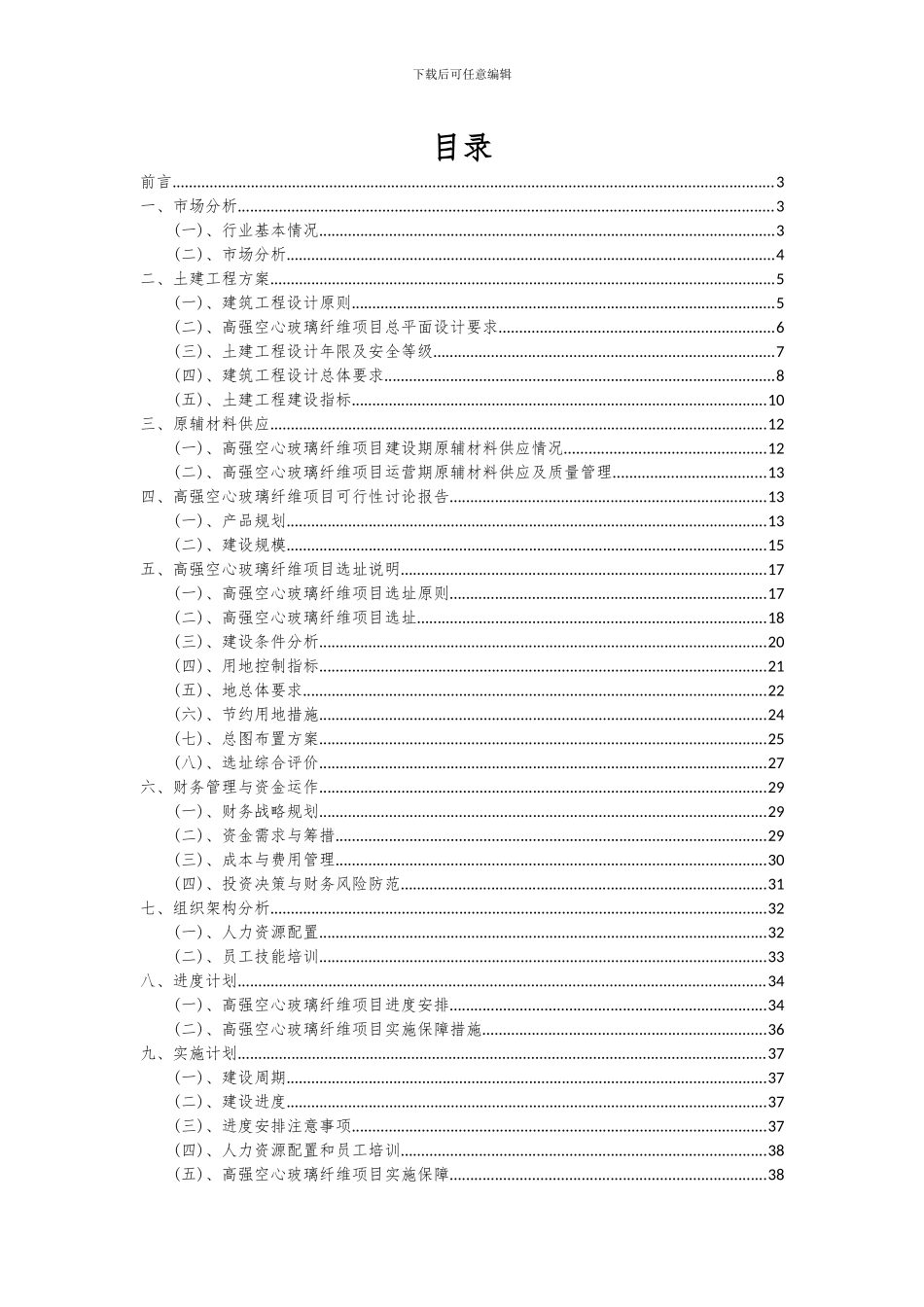 2024年高强空心玻璃纤维项目投资分析及可行性报告_第2页
