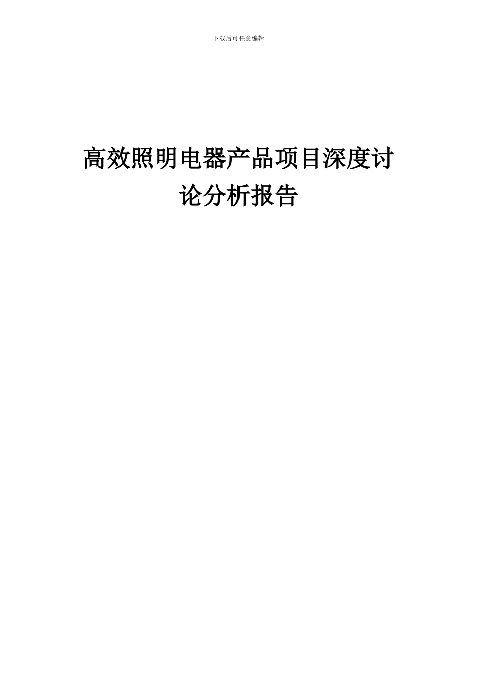 2024年高效照明电器产品项目深度研究分析报告_第1页