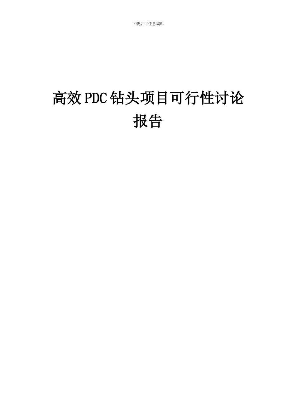 2024年高效PDC钻头项目可行性研究报告_第1页