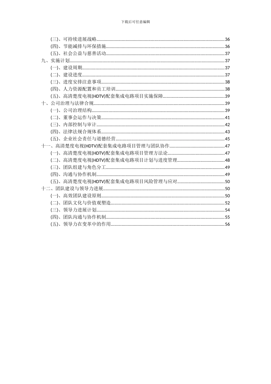 2024年高清晰度电视(HDTV)配套集成电路项目可行性分析报告_第3页