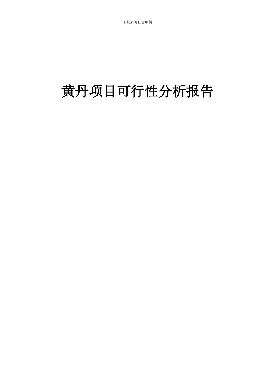2024年黄丹项目可行性分析报告_第1页