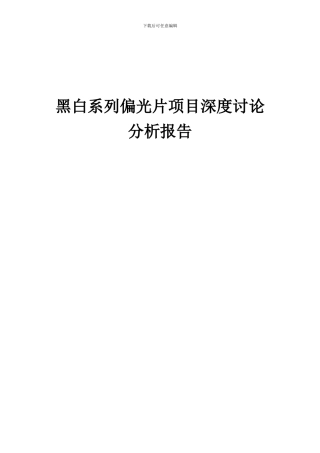 2024年黑白系列偏光片项目深度研究分析报告