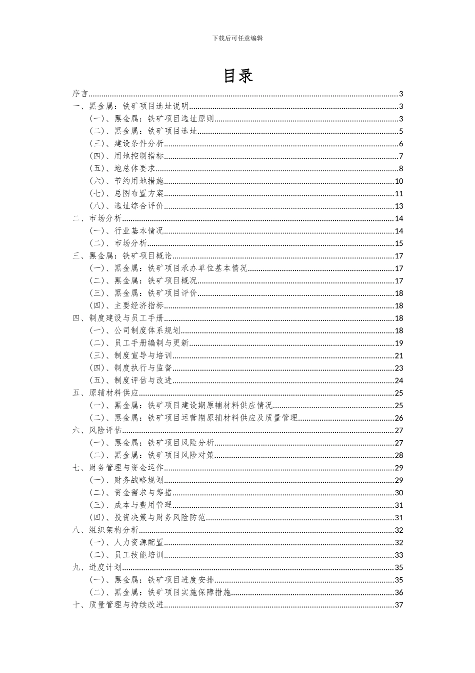 2024年黑金属：铁矿项目投资分析及可行性报告_第2页