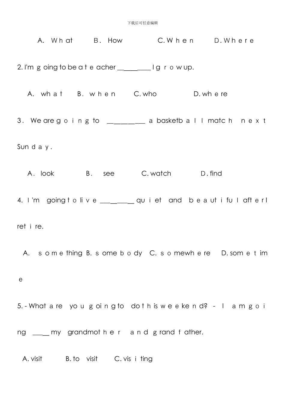 be-going-to一般将来时练习题_第3页