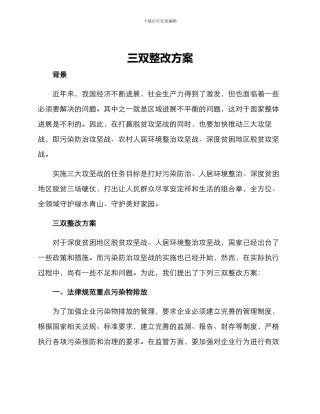 三双整改方案