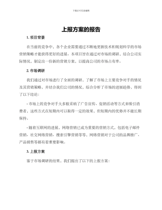 上报方案的报告