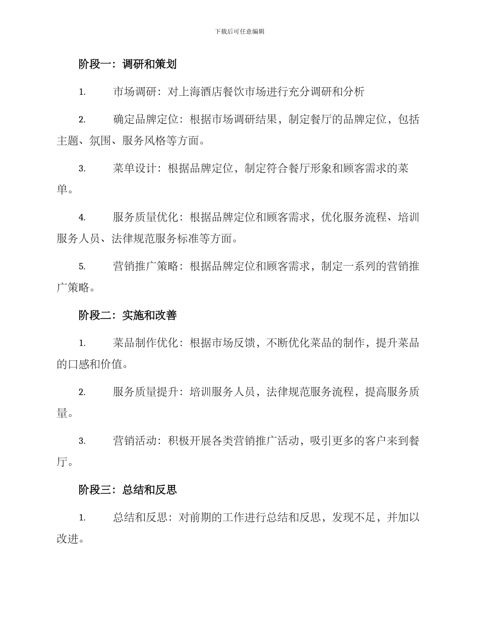 上海酒店餐厅策划方案_第3页