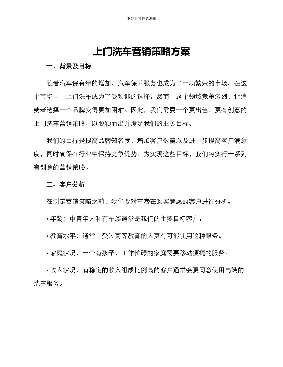上门洗车营销策略方案_第1页