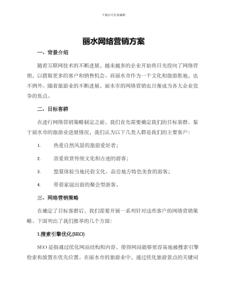 丽水网络营销方案