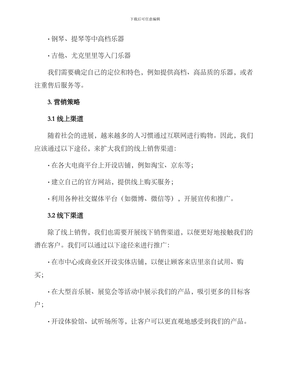 乐器销售营销方案_第2页