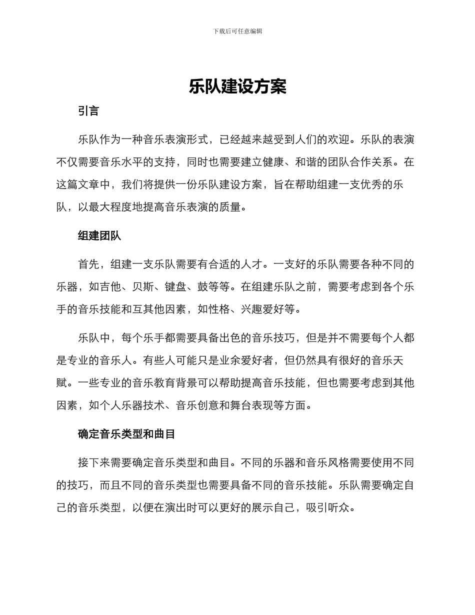 乐队建设方案_第1页