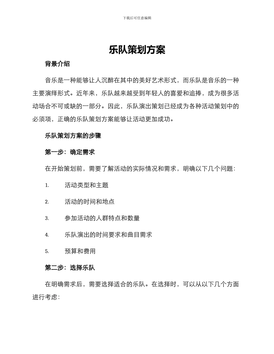 乐队策划方案_第1页