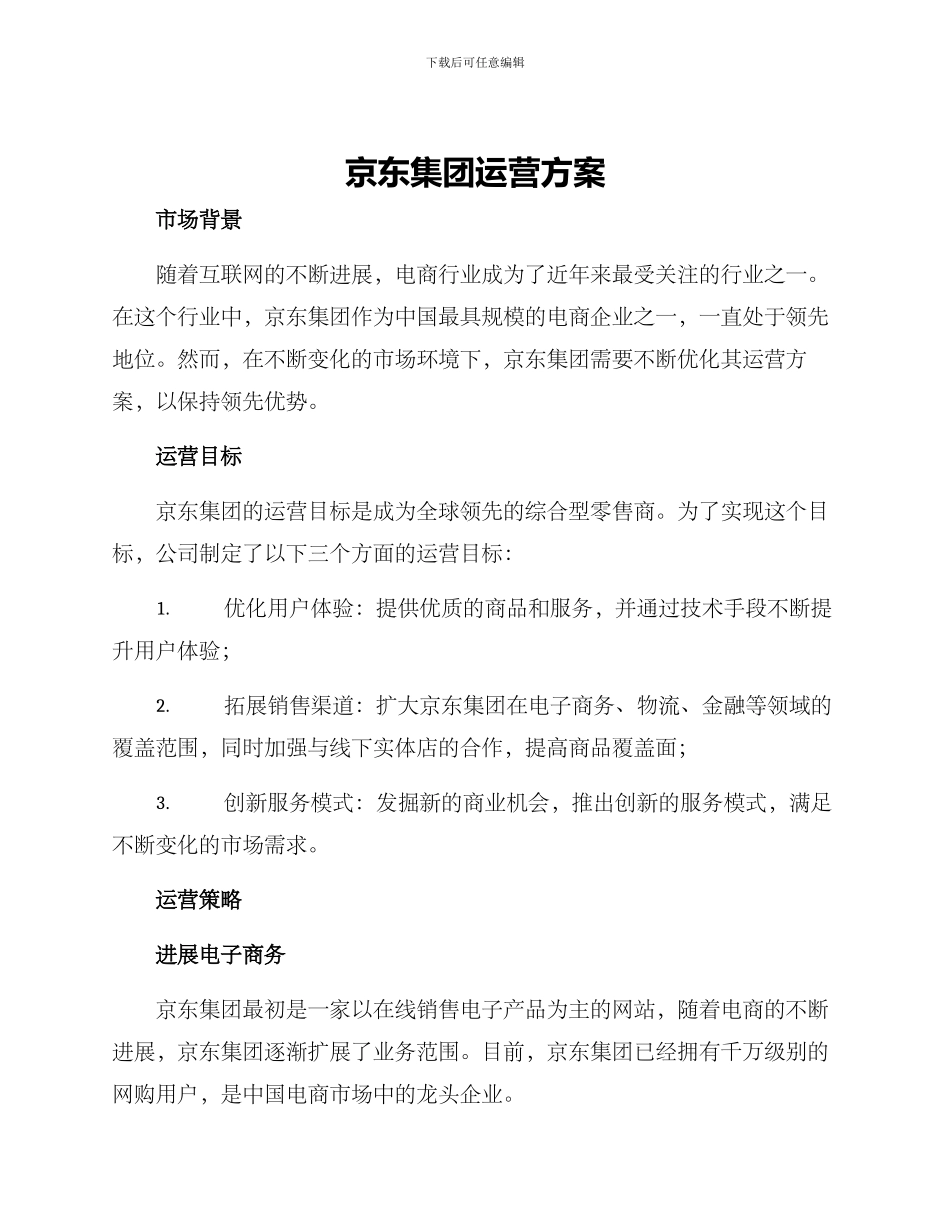 京东集团运营方案_第1页