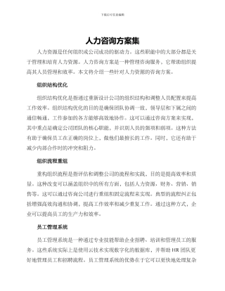 人力咨询方案集