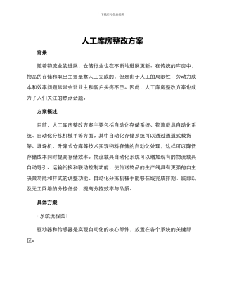 人工库房整改方案