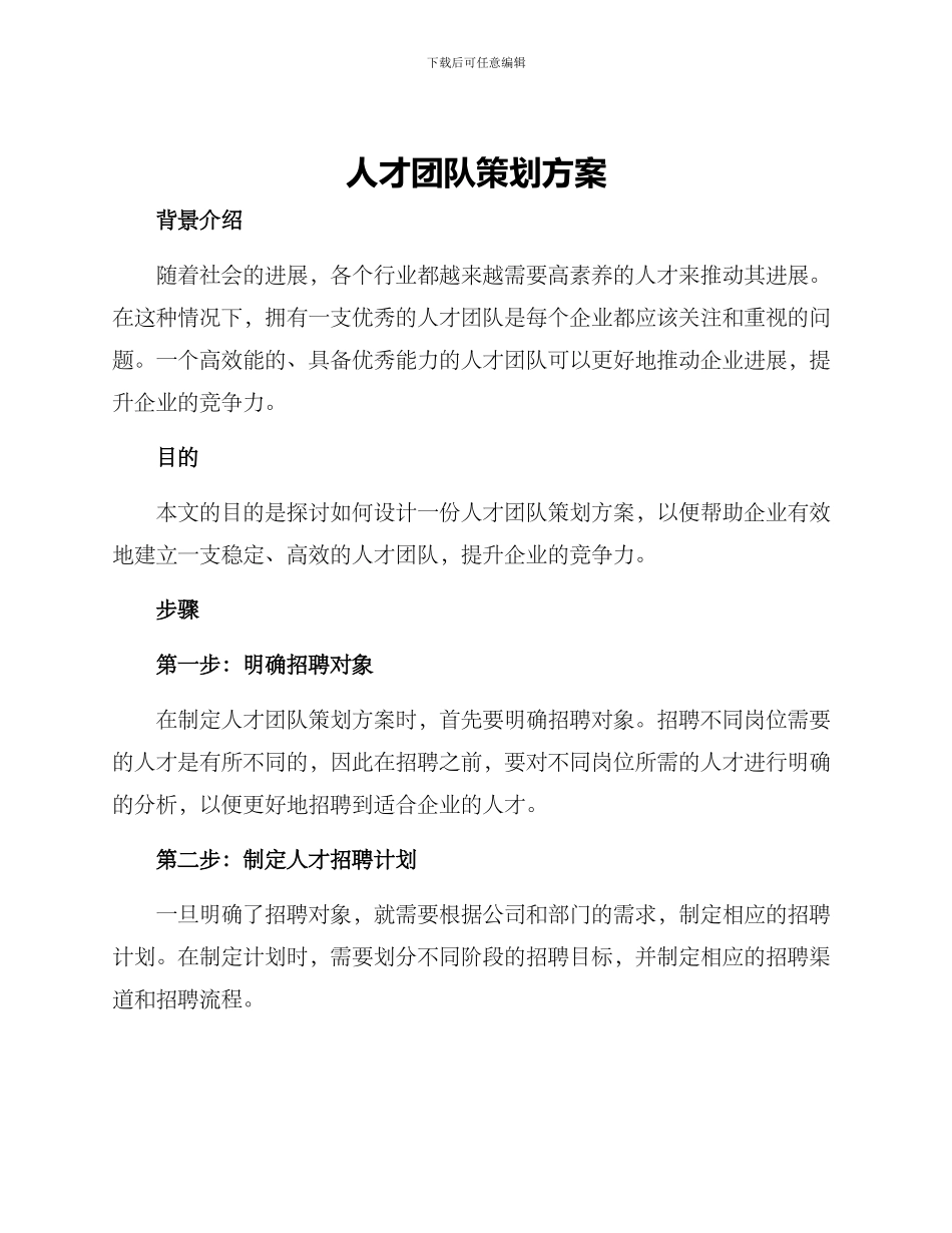 人才团队策划方案_第1页