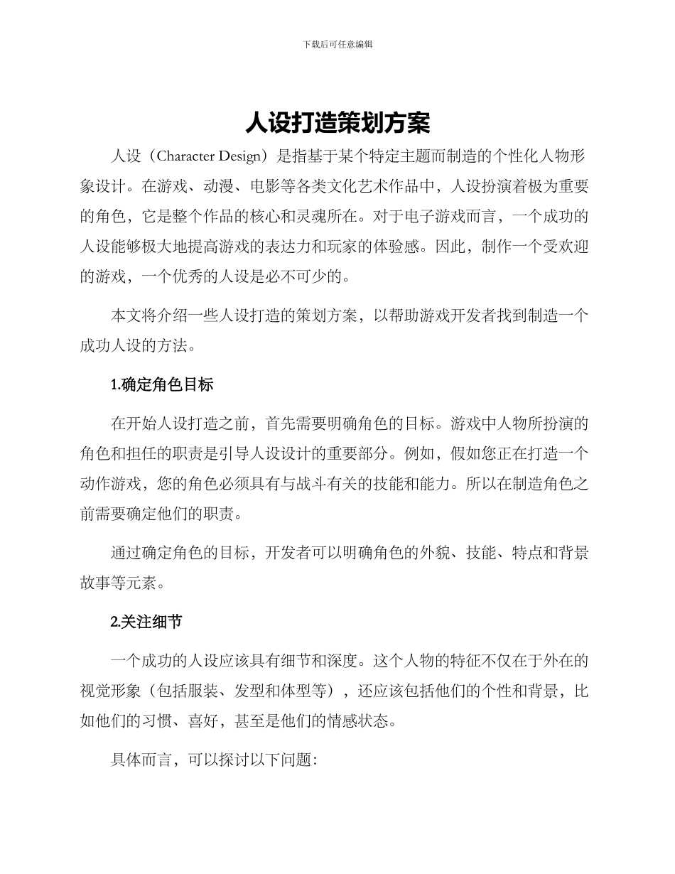 人设打造策划方案_第1页