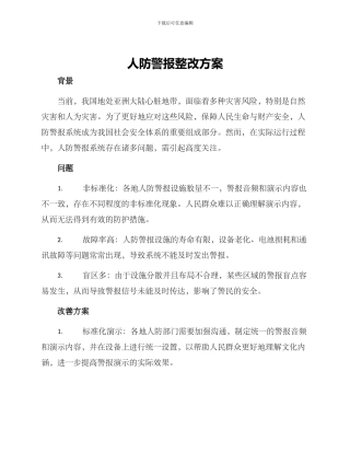 人防警报整改方案