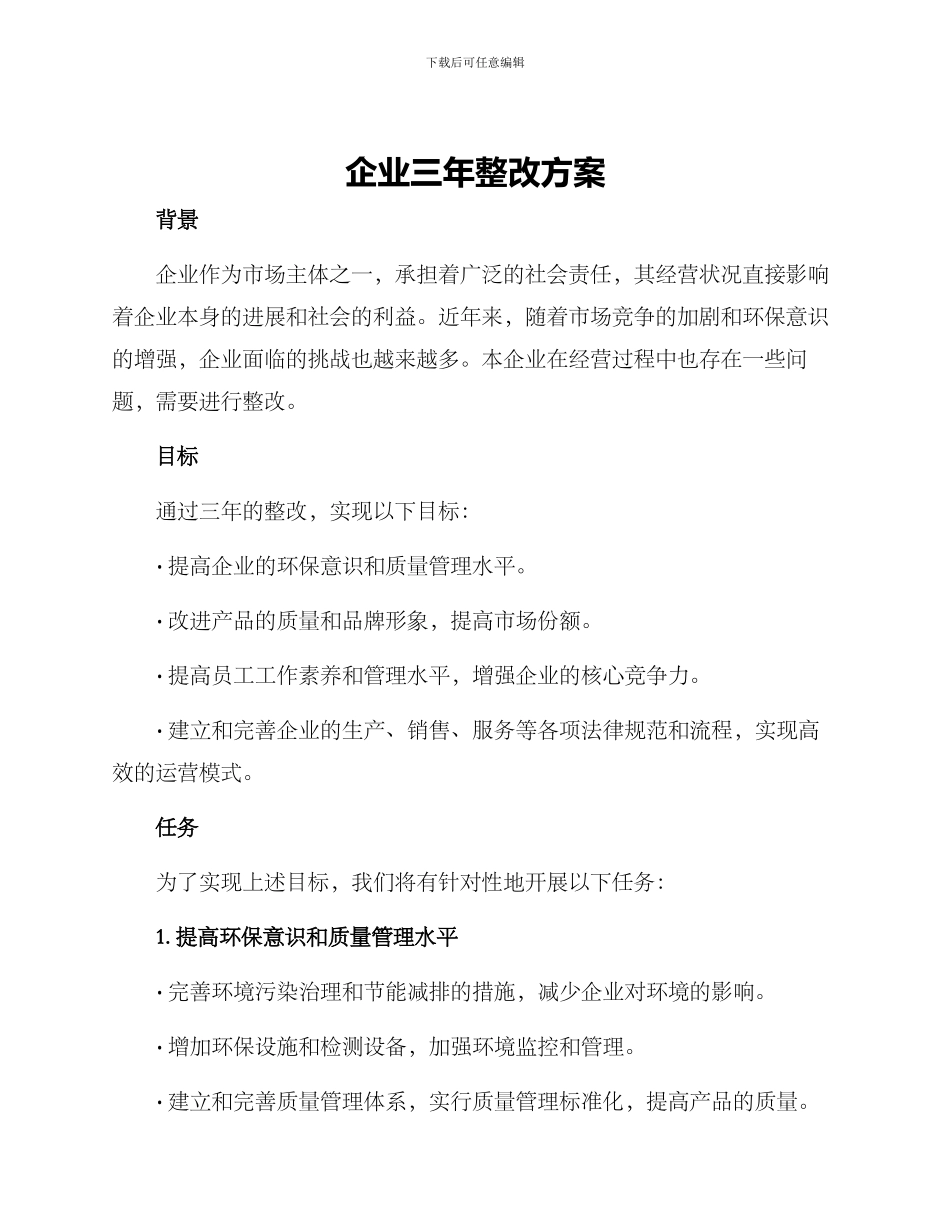 企业三年整改方案_第1页