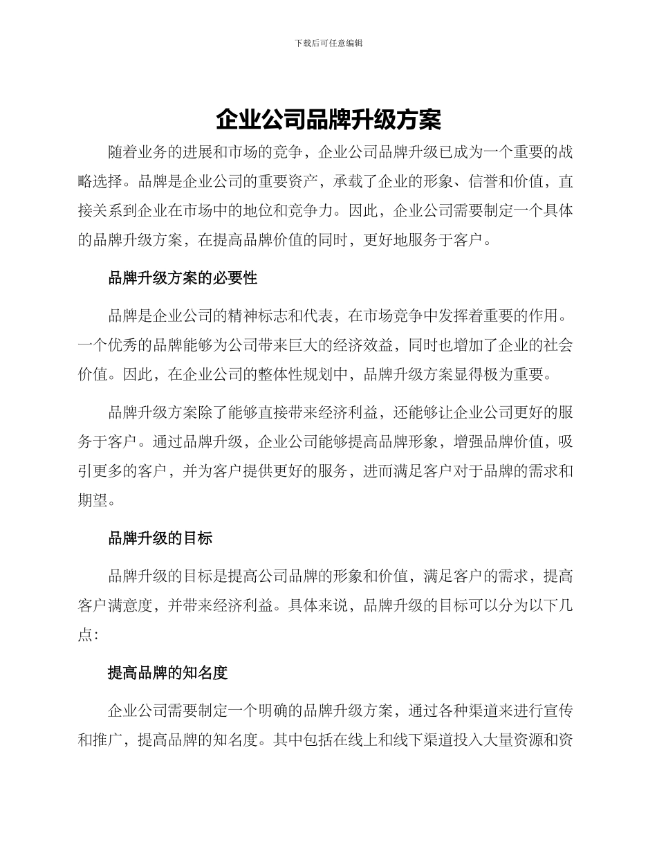 企业公司品牌升级方案_第1页