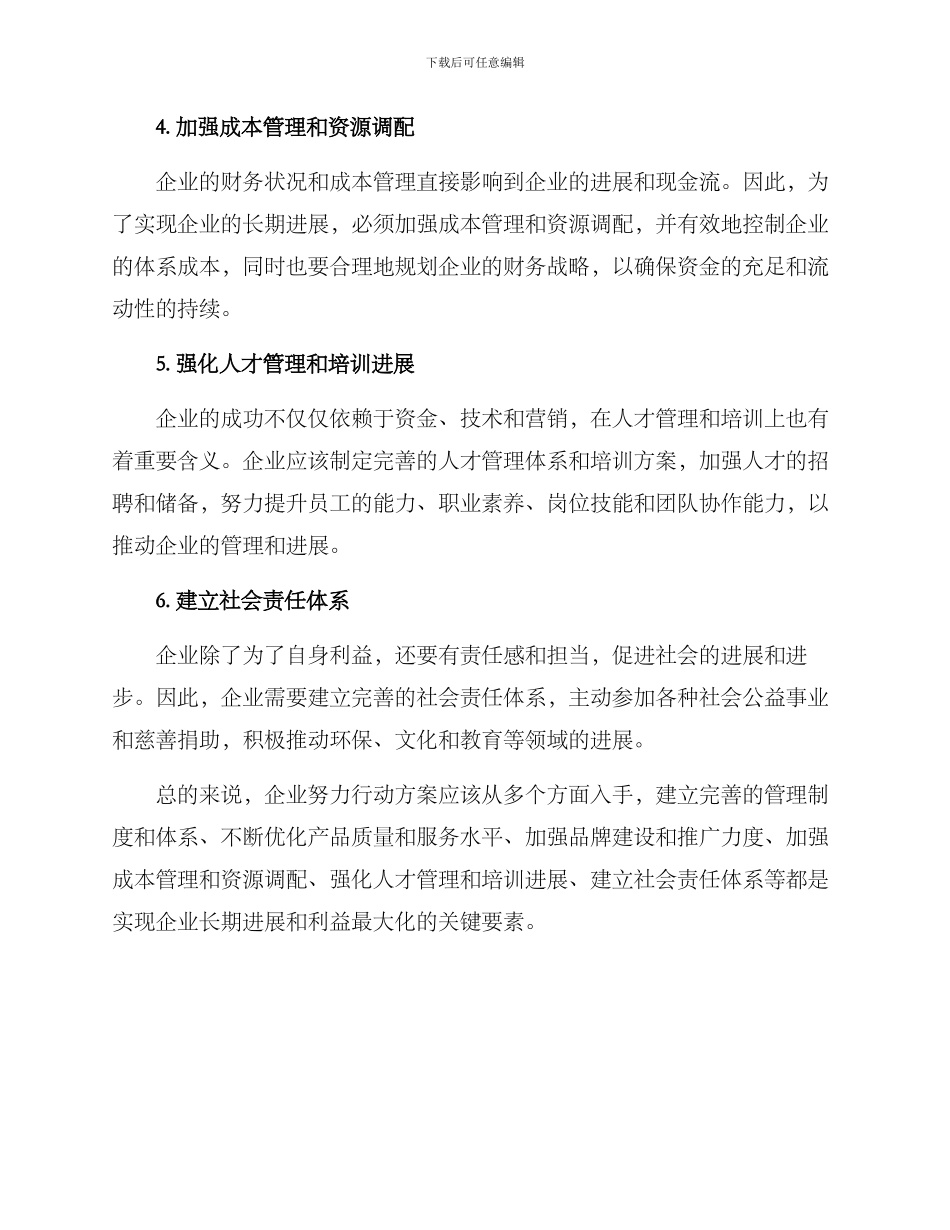 企业努力行动方案_第2页