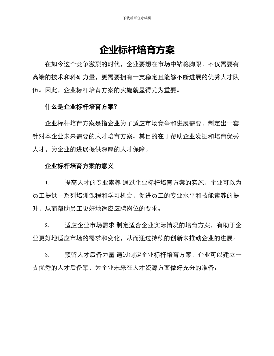 企业标杆培养方案_第1页
