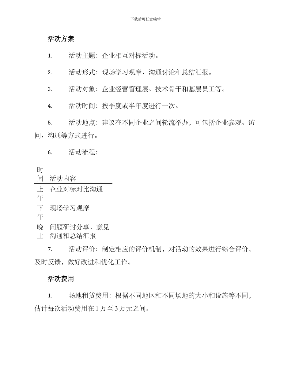 企业相互对标活动方案_第2页