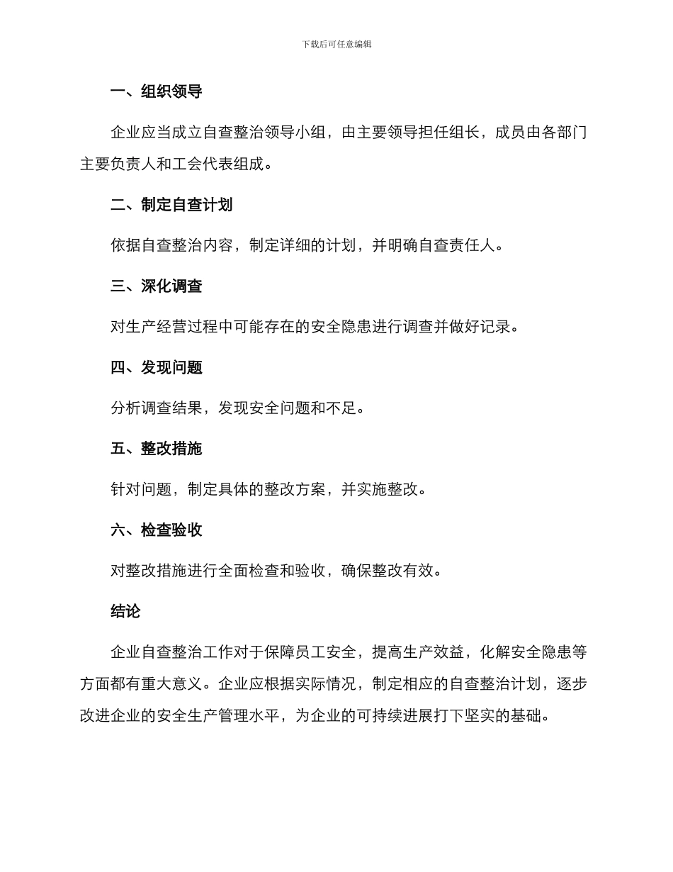 企业自查整治方案_第3页