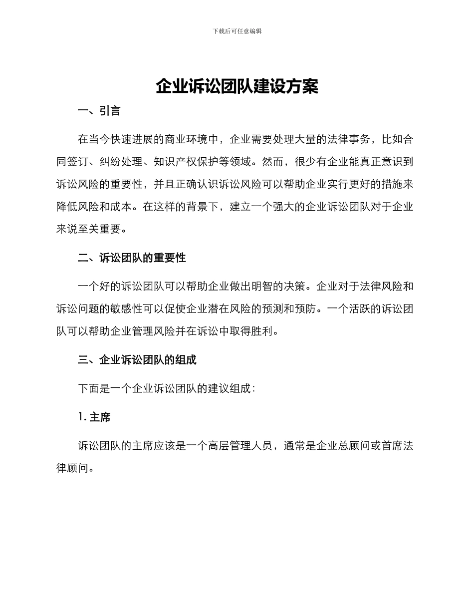 企业诉讼团队建设方案_第1页