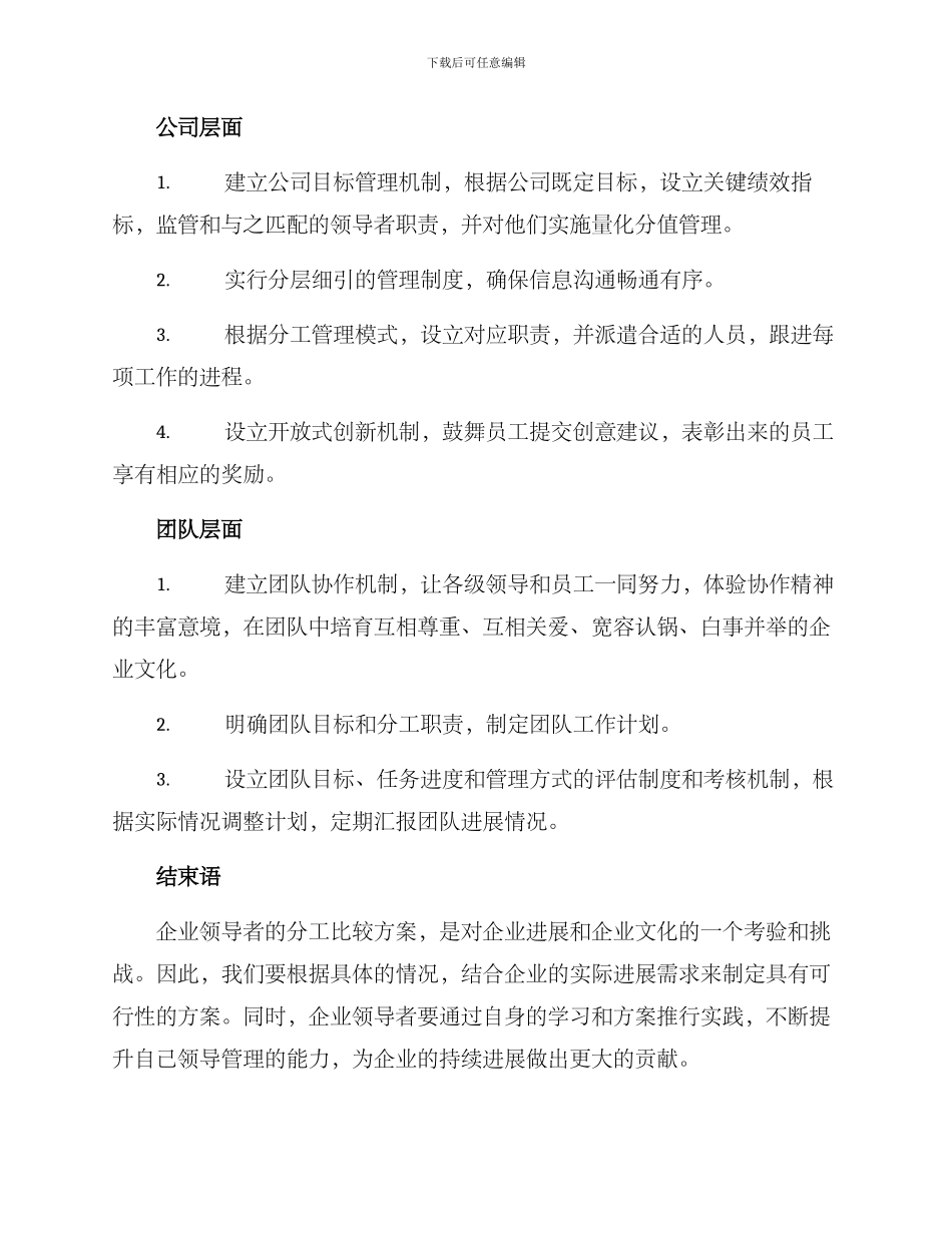 企业领导分工计划方案_第2页
